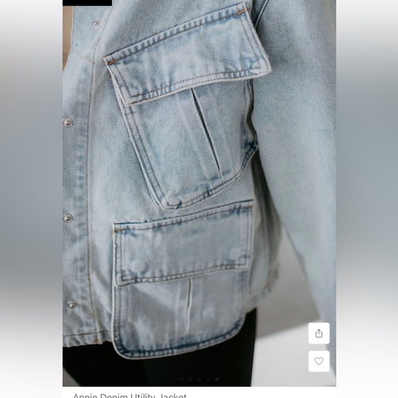 Veveret Denim Utility Jean Jacket Oversized Light Wash Oversized Womens Size M - Picture 2 of 15